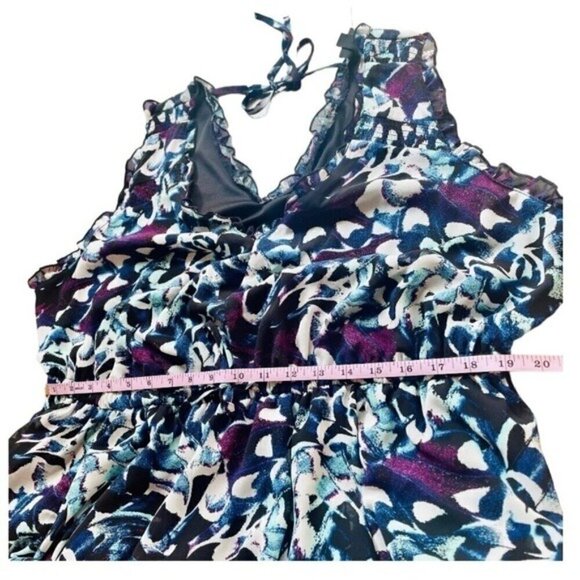 Torrid Blue and Black Sleeveless Ruffle Dress 1X NWT NEW! - Picture 7 of 9